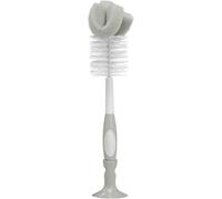 Dr. Brown's Bottle Brush Grey | Sponge and bristle cleaning brush, thoroughly clean bottles and baby items, nipple cleaner and suction cup base