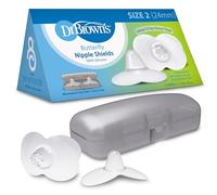Dr. Brown's Butterfly Breastfeeding Nipple Shields for Protecting Sore, Flat or Inverted Nipples, Essential for Latching Difficulties with Microwave Sterilizer Carrying Case, Size 2, 24mm