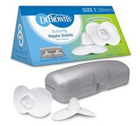 Dr. Brown's Butterfly Breastfeeding Nipple Shields for Protecting Sore, Flat or Inverted Nipples, Essential for Latching Difficulties with Microwave Sterilizer Carrying Case, Size 1, 20mm