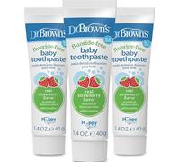 Dr. Brown's Fluoride-Free Baby Toothpaste, Safe to Swallow, Strawberry, 3 Pack, 1.4 oz/40 g, 0-3 Years