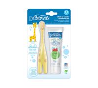 Dr. Brown's Infant-to-Toddler Training Toothbrush Set with Fluoride-Free Baby Toothpaste Strawberry - Giraffe - 1.4oz - 0-3 years