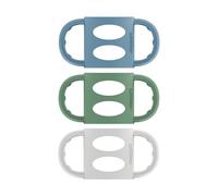 Dr. Brown's Milestones 100% Silicone Baby Bottle Handles, Narrow, Blue, Green, Gray, 3 Pack, 4m+