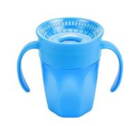 Dr. Brown's Milestones Cheers 360 Cup Spoutless Transition Cup with Handles for Easy Grip & Leak-Free Learning, Blue, 7oz/200mL, 6m+ (Colors May Vary)