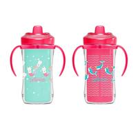 Dr. Brown's Milestones Hard Spout Insulated Sippy Cup with Handles, Pink, 10 oz, 2 Pack, 12m+