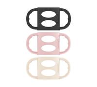 Dr. Brown's Narrow Baby Bottle Handles, 100% Silicone, Easy Grip Removable Handles for Bottle to Sippy Cup Transition, Black/Ecru/Pink, 3-Pack, 4m+
