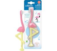 Dr Brown's Natural Flow Flamingo Toddler Toothbrush, Pink