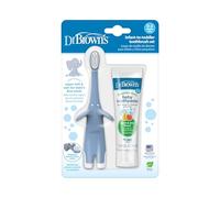 Dr. Browns Infant Toothbrush & Toothpaste - Natural Flow Infant-to-Toddler Combo - Blue