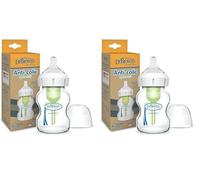 Dr. Brown's Natural Flow Options+ Anti-Colic Glass Baby Bottle, Wide-Neck, 5 oz/150 ml (Pack of 2)
