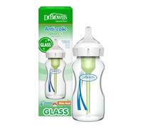 Dr. Brown's Natural Flow Options+ Anti-Colic Wide Neck Baby Bottles, Glass, Green, 270 ml