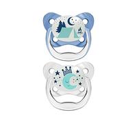 Dr Brown's Natural Flow Prevent Glow in The Dark Soothers Camp/Moon 6-18 Months