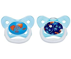 Dr Brown's Natural Flow Prevent Soother (6 to 18 Months), Blue, (Pack of 2)
