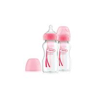 Dr Browns Options+ 270ml Bottles 2 Pack Pink in Baby Pink Dr Brown's Baby Pink