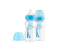 Dr Brown - Wide-Neck Options+ Bottle, BLUE (2 Pack)
