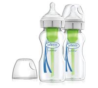 Dr. Browns Baby Bottle Natural Flow Options+ Anti-Colic Wide-Neck Level 1 Teat 270 ml (2-Pack)