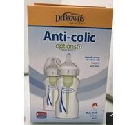 Dr. Browns Baby Bottle Natural Flow Options+ Anti-Colic Wide-Neck Level 1 Teat 270 ml (2-Pack)