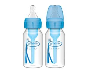 Dr Brown's Options+ Narrow Neck Baby Bottle Steriliser 120ml BPA-Free 2-Pack