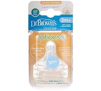 Dr. Brown's Options Plus Wide Neck Level 2 Teats Twin Pack (20 ml, Pack of 2, White)
