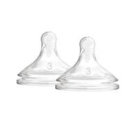 Dr. Brown’s Options+ Baby Bottle Teats, Level 3, Wide-Neck, 6m+ Pack of 2