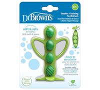 Dr. Brown's Peapod Teether and Training Toothbrush, Soft and Safe for Baby Gums and First Teeth, BPA Free, 100% Silicone, 3m+