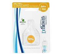Dr. Brown's Silicone Vented Nipple, Medium Flow (6m+), 2-Pack