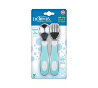 Dr. Brown's Designed to Nourish Soft-Grip Spoon and Fork Set,Teal