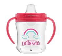Dr. Brown's Milestones Soft Spout Sippy Cup with Handles, Pink Rainbow, BPA-Free, 6 oz/180 mL, 6m+