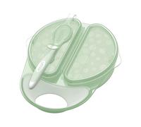 Dr. Brown's Travel Fresh Bowl and Snap-in Spoon, Divided Bowl with Spoon for Toddler Feeding On The Go, BPA Free, 4m+