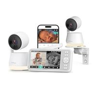 Dr.Care LumiView Smart WiFi Baby Monitor - 5" 1080P FHD & 2K Camera App Control, Privacy Mode, 5000mAh Removable Battery,Cry & Motion Alerts, HD Night Vision, RGB Night Light (2 Camera + 1 Monitor)