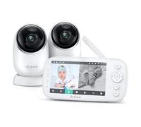 Dr.Care NovaView 5" Video Baby Monitor with 2 Cameras, 1080P Split Screen | 5000mAh Battery, Night Vision, Real-Time/VOX, 2X/4X Zoom, Pan & Tilt, 1000ft Range, 2-Way Audio, No WiFi