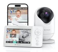 Dr.Care VistaView Lite RB Smart WiFi Baby Monitor - 4” 720P Split Screen & 1080P Camera App Control, Motion Alerts, 2500mAh Removable Battery, Night Vision, 2-Way Talk, Multi-User, Triple Security