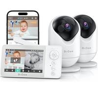 Dr.Care VistaView Lite RB Smart WiFi Baby Monitor - 4” 720P Split Screen & 1080P Camera App Control, Motion Alerts, 2500mAh Removable Battery, Night Vision, Triple Security (2 Camera + 1 Monitor)