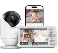 Dr.Care VistaView Lite Smart WiFi Baby Monitor - 4” 720P Split Screen & 1080P Camera App Control, Motion Alerts, HD Night Vision, 3000mAh Battery, 2-Way Talk, Multi-User, Triple Security, 1000ft Range
