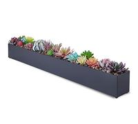 DR&Co Modern Succulent Planter Box, 32 Inch Rectangular Planter, Window Sill Planters Indoor, Metal Rectangle Trough, Long Windowsill Boxes, Grey