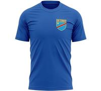 DR Congo Badge Mens T Shirt Football African Nation Supporters Soccer Tee, XXL, Royal