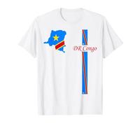 DR Congo Flag Map, Congo Pride Travel Graphic Value Graphic T-Shirt, Men, White, M