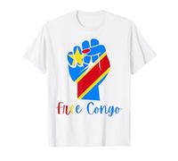DR Congo flag Patriotic Women Fist Free Congo Congolese Flag T-Shirt