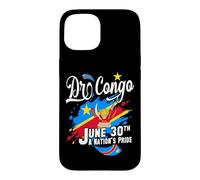 DR Congo Independence Day June 30 Congolese Flag and Emblem Case for iPhone 15