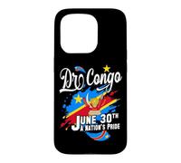 DR Congo Independence Day June 30 Congolese Flag and Emblem Case for iPhone 15 Pro