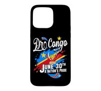 DR Congo Independence Day June 30 Congolese Flag and Emblem Case for iPhone 15 Pro Max