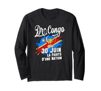 DR Congo Independence Day June 30 Congolese Flag and Emblem Long Sleeve T-Shirt