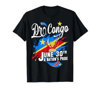 DR Congo Independence Day June 30 Congolese Flag and Emblem T-Shirt