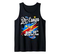DR Congo Independence Day June 30 Congolese Flag and Emblem Tank Top