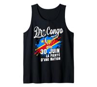DR Congo Independence Day June 30 Congolese Flag and Emblem Tank Top