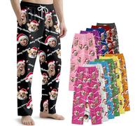 Dr Custom Personalised Christmas Pyjamas - Custom Face Photo PJ Bottoms for Men & Women - Festive Technical Fleece Trousers with 2 Pockets, 20 plus Backgrounds