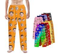 Dr Custom Personalised Pyjama Bottoms with Pockets - Custom Face Mens PJs, Choose from 17 Colours - Funny Pants, Unique Present for Dad, Husband, Friends