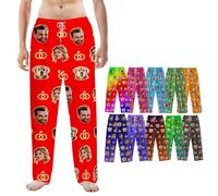 Dr Custom Personalised Pyjama Bottoms with Pockets - Custom Face Pyjamas for Men & Women, Choose from 17 Colours - Funny Lounge Pants for Couples, Anniversary