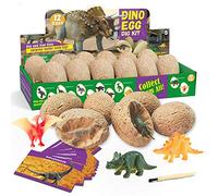 Dr. Daz Dinosuar Egg Dig Kit - Dino Eggs Excacation Set - Dig Out 12 Cute Dinosaurs Toys - Educational Science Stem Gift for Boys Girls 6 7 8 9 10+ Years Old