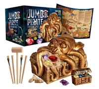 Dr. Daz Jumbo Pirate Excavation Kit for Kids - Pirate Toys - Dig up 12 Pirate Treasures, Gemstones, Gold Coins - Great Birthday...