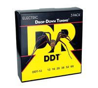 DR DDT Drop Down Tuning Electric Guitar Strings 3 Pack - Extra Heavy 12-60 - Maximum Stability for Deep Tunings