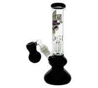 Dr. Death by Chongz 27cm 5mm "Deep" Glass percolator waterpipe bong (Black accents)